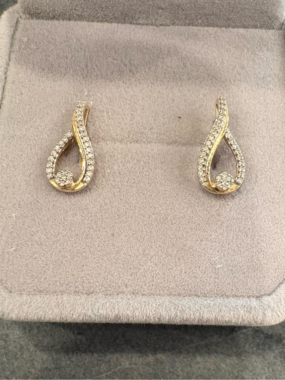 1/10 CT T.W. Multi Diamond Teardrop Earrings in 10k Gold from Zales